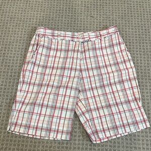 Lady Hagen Red and White Plaid Athletic Shorts